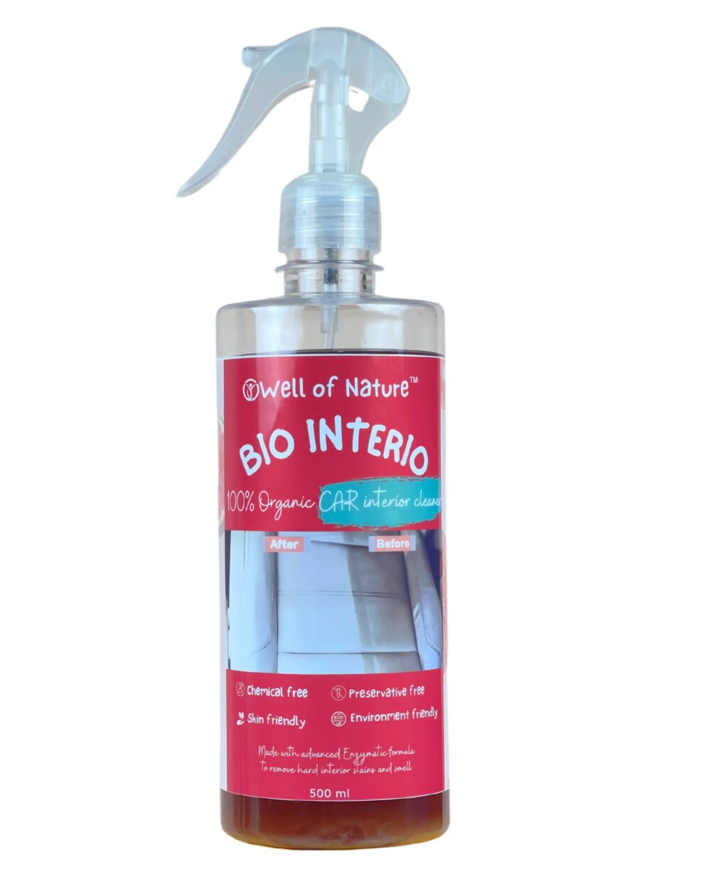 Well of Nature Bio Car Interior Cleaner – Plant-Based Advanced Bio-Enzymatic Formula for Deep Cleaning with Floral and Foresty Fragrance